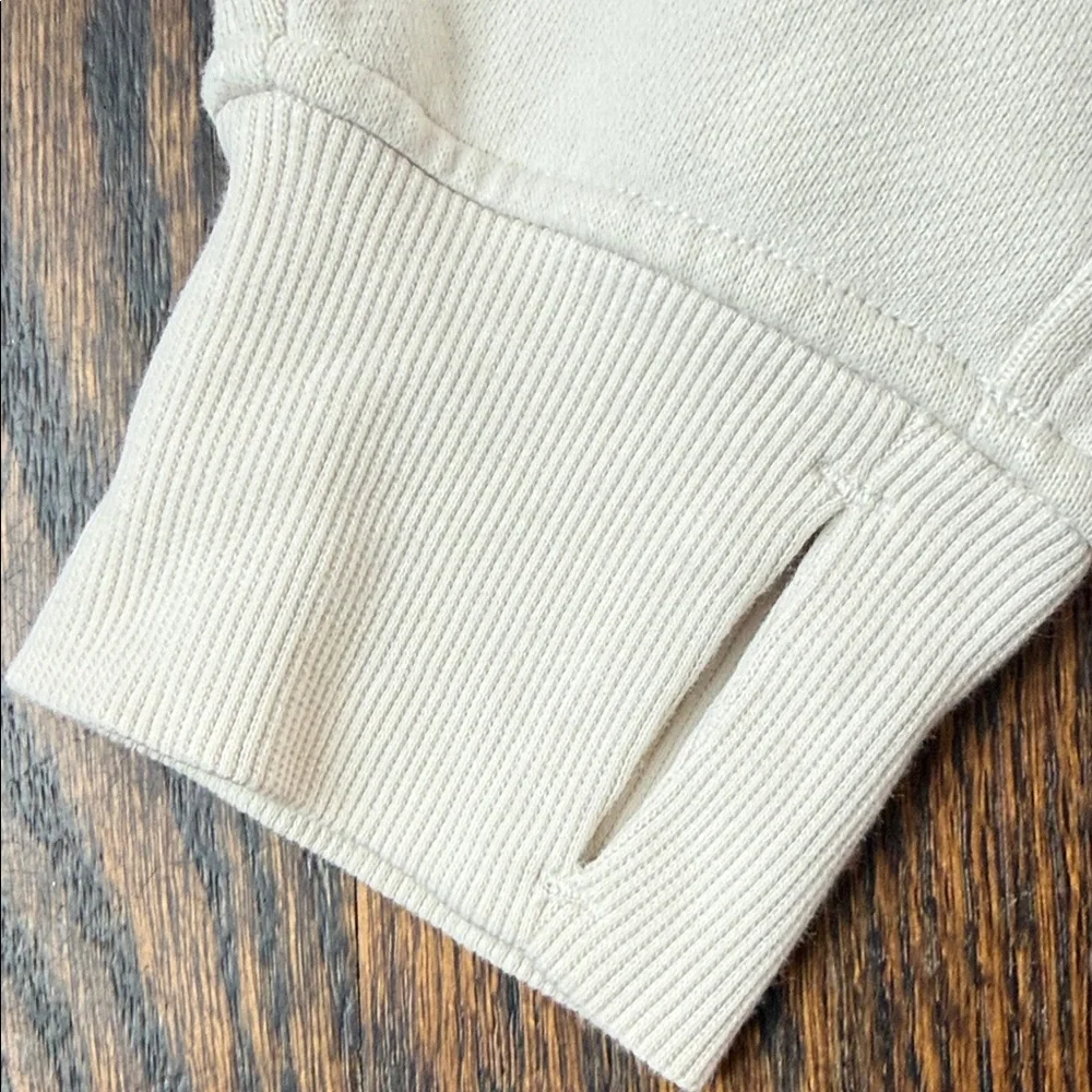 Lululemon x Peloton Scuba Oversized Funnel Neck Half Zip color is Bone size XS/S - Picture 8 of 14